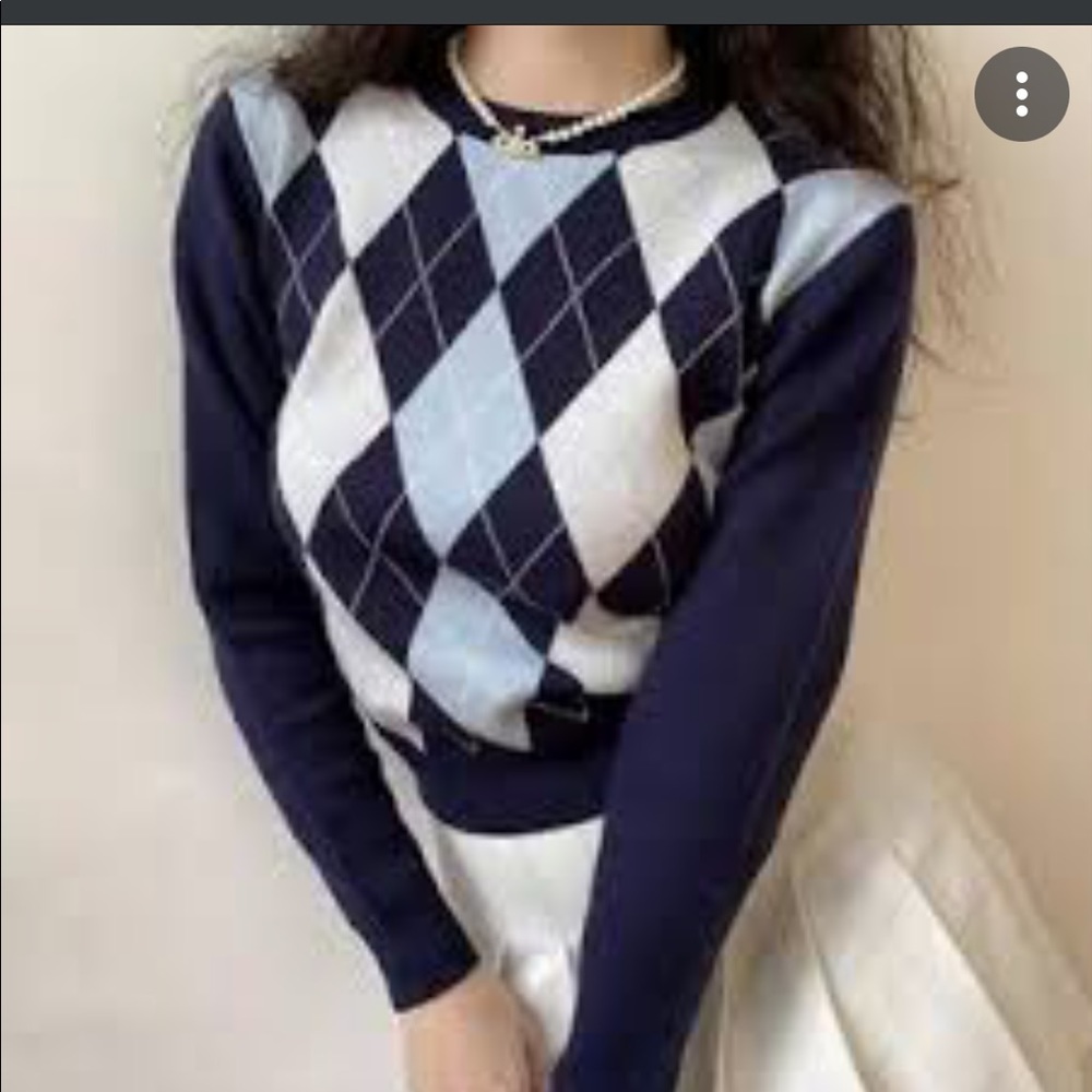 Shein cropped navy sweater